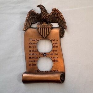 Vintage Copper Eagle & Shield Thomas Jefferson‎ Outlet Plate Cover